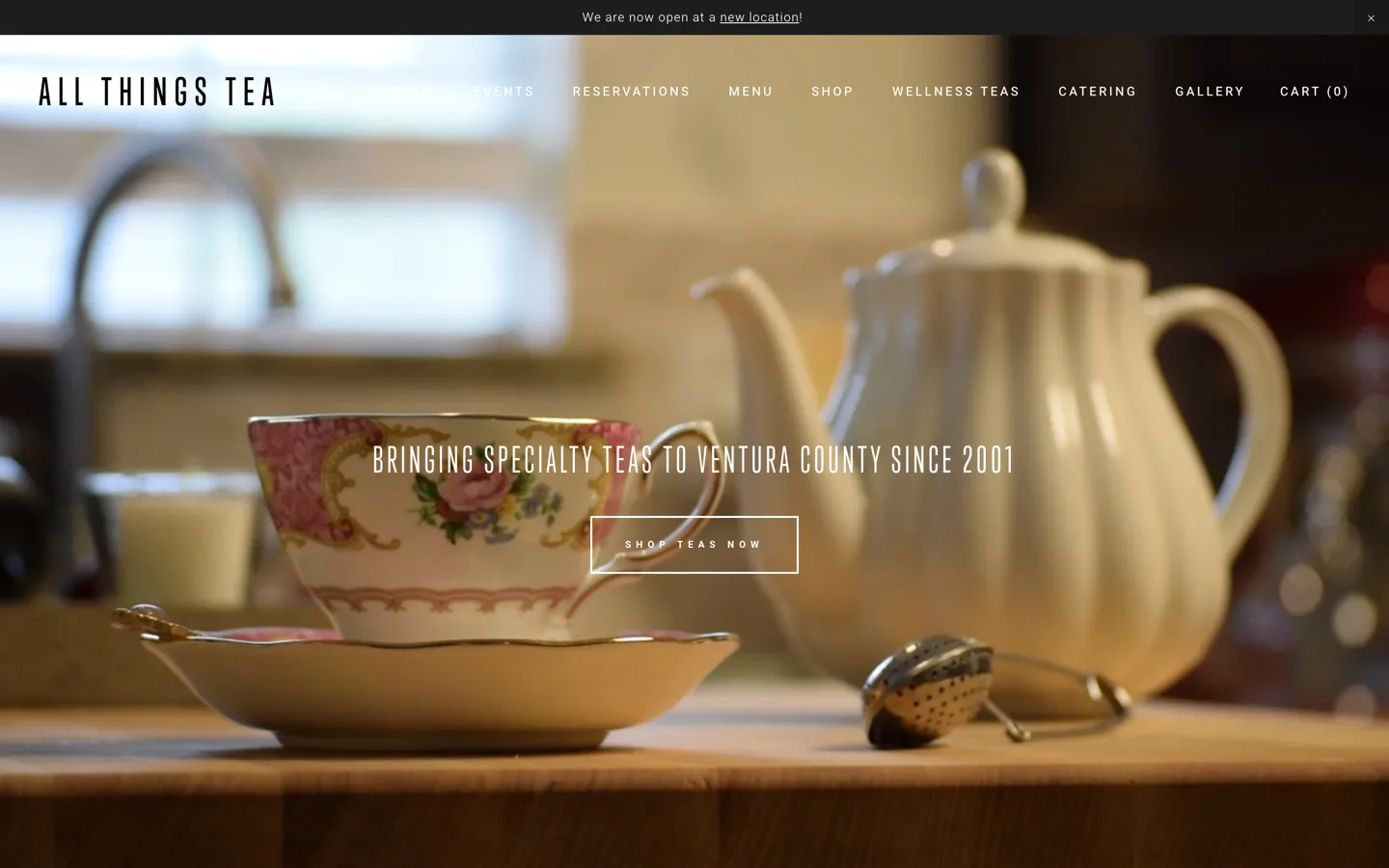 Screenshot of the All Things Tea (Tealiteful) website
